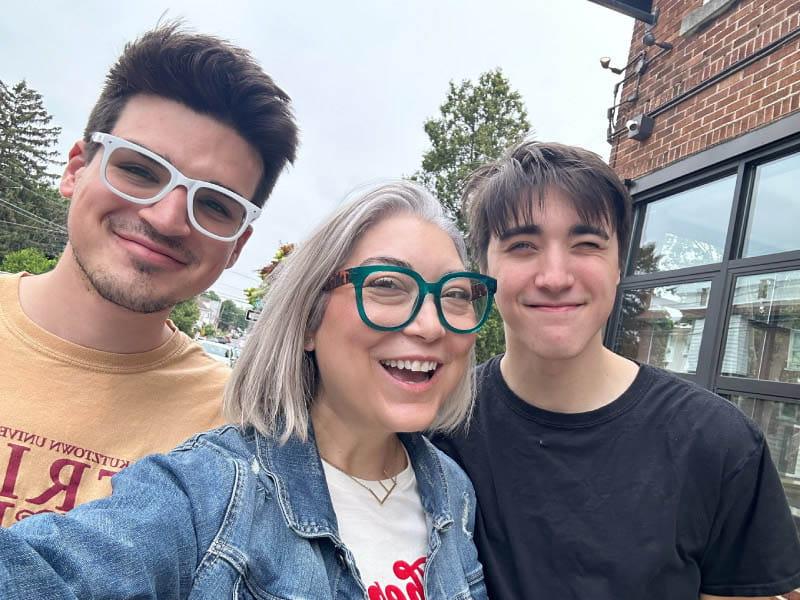 Heart transplant recipient Alison Conklin (center) with her sons, Moses (left) and Jonas. (Photo courtesy of Alison Conklin)